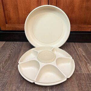 Tupperware Divided Snack and Dip Tray with Bowl